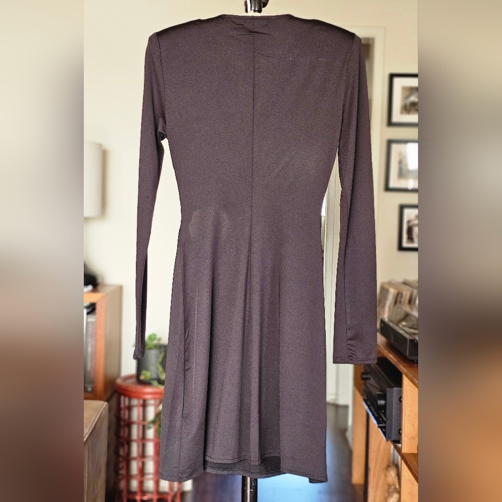 Danielle Bernstein X WeWoreWhat Black Ruched O-ring Cutout Mini Dress - Picture 4 of 7